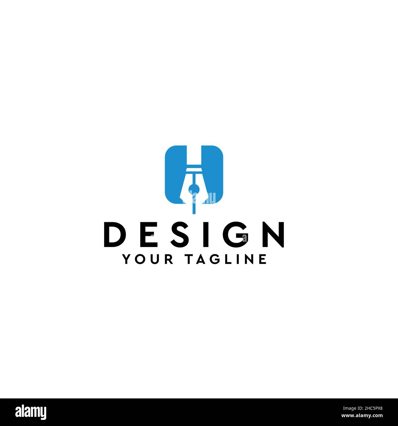 Modern flat letter mark simple DESIGN logo design Stock Vector