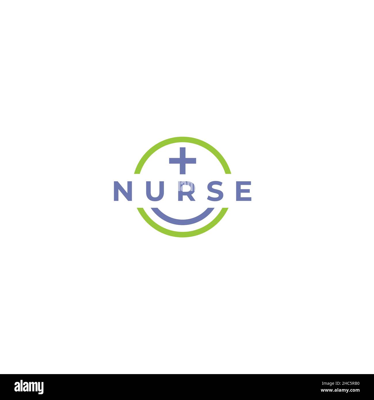 Modern flat simple design NURSE health logo design Stock Vector