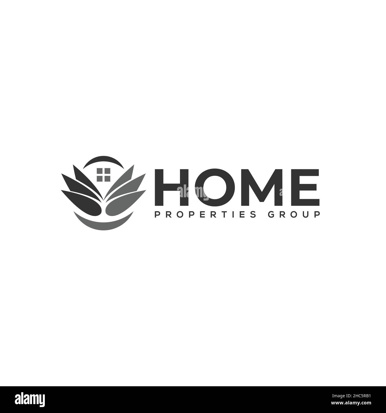 Modern design HOME PROPERTIES GROUP logo design Stock Vector