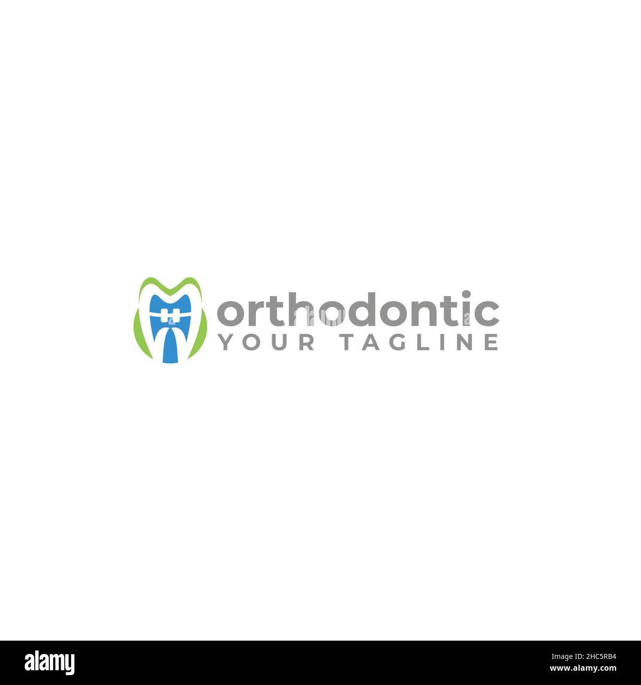 Modern flat design ORTHODONTIC dental logo design Stock Vector Image