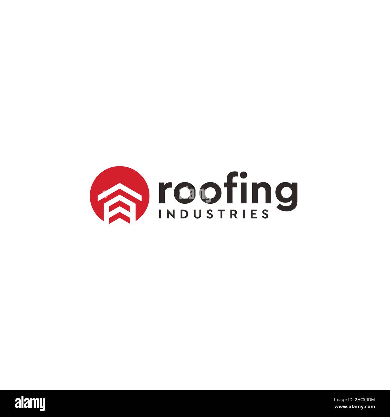 Minimalist design ROOFING industries logo design Stock Vector Image