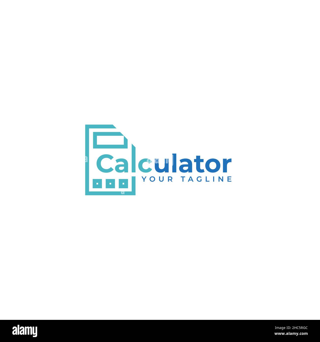 Modern flat simple design CALCULATOR logo design Stock Vector