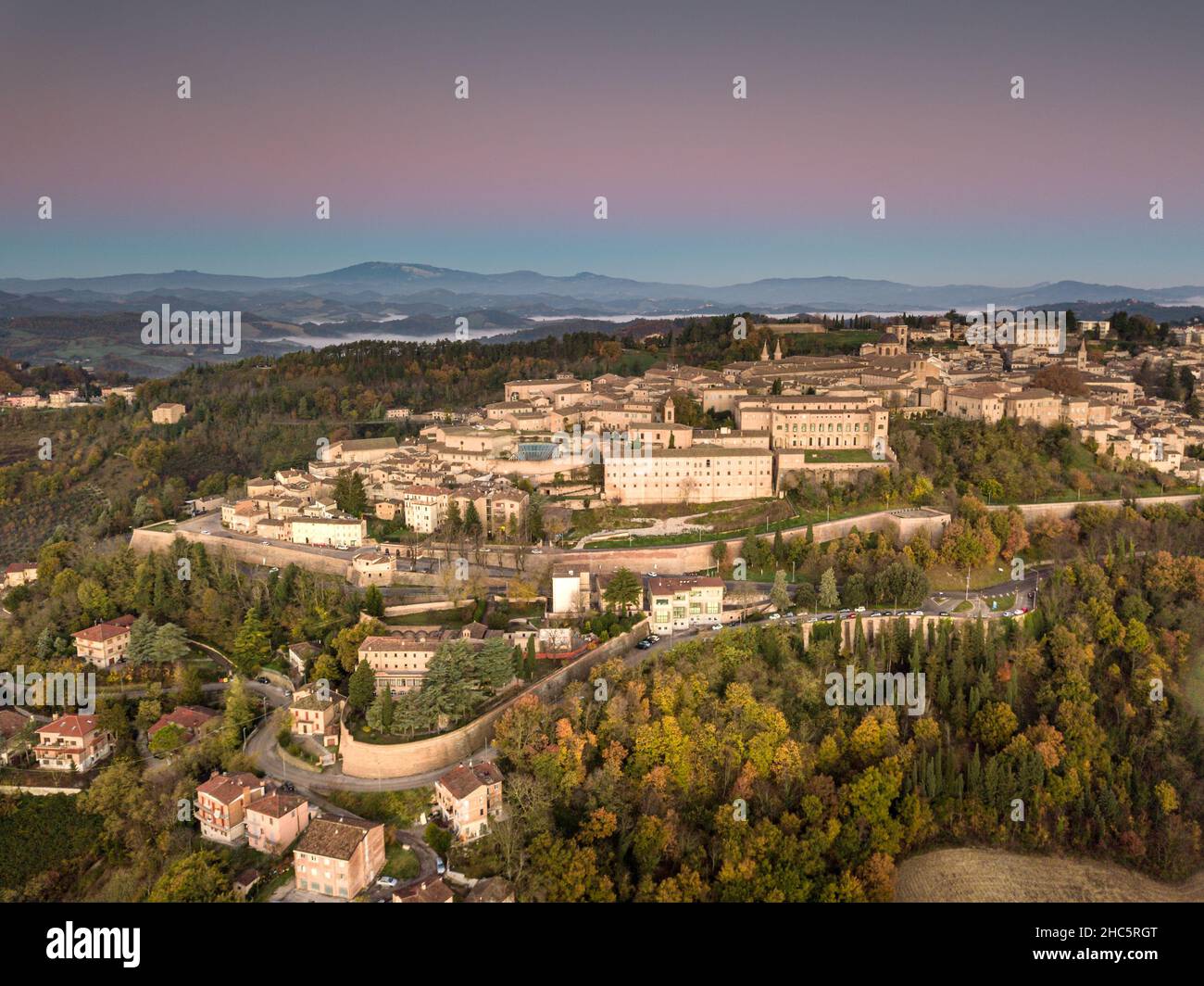 Aerial view medieval walled city hi-res stock photography and images ...