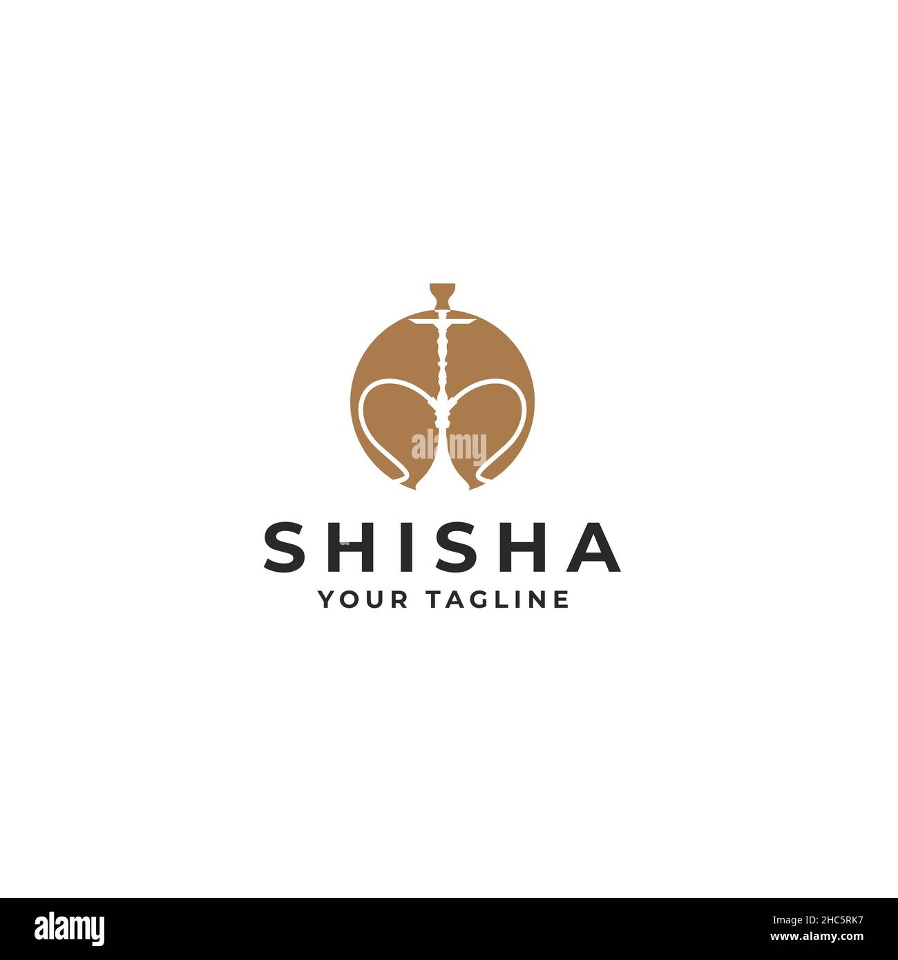 Minimalist flat simple SHISHA smoke logo design Stock Vector Image