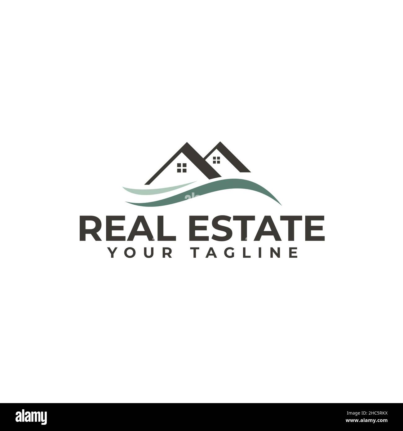 Modern flat simple REAL ESTATE home logo design Stock Vector Image