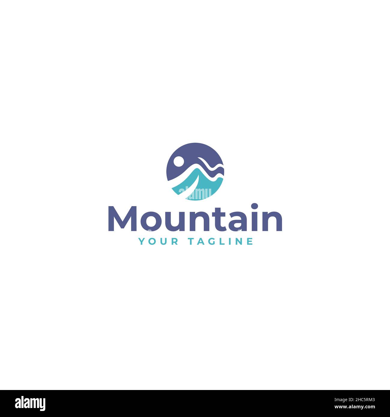 Modern flat simple design MOUNTAIN logo design Stock Vector