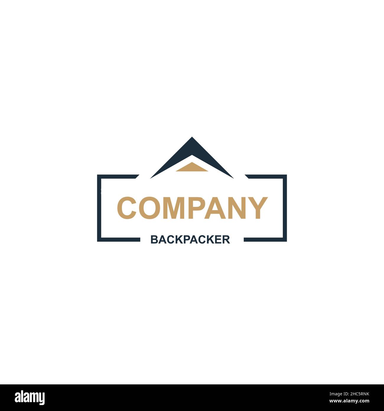 Modern flat design COMPANY BACKPACKER logo design Stock Vector Image