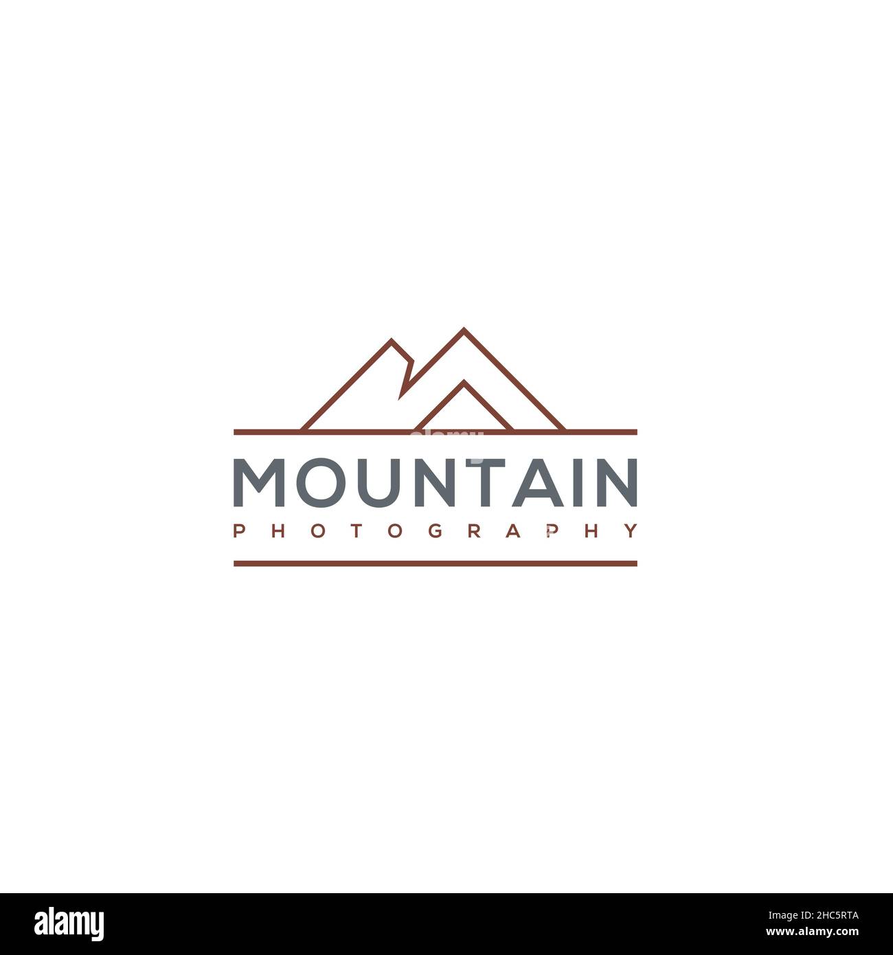 Modern flat simple design MOUNTAIN logo design Stock Vector