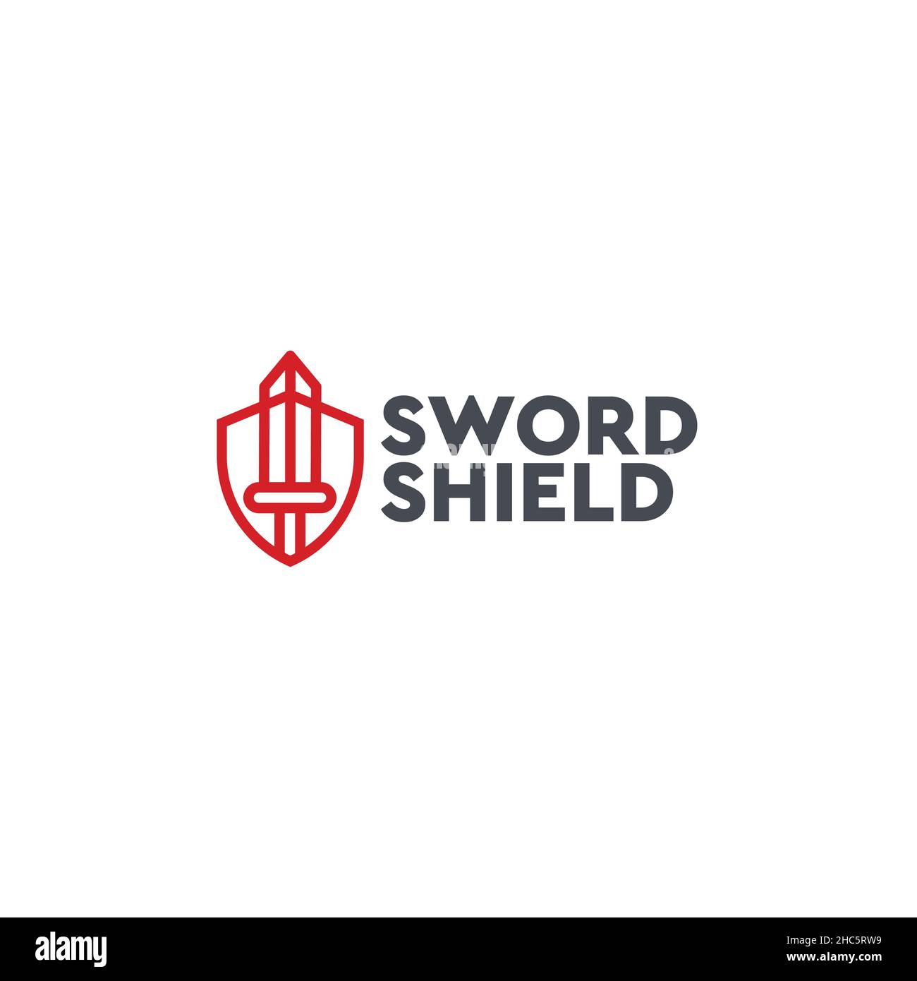 Modern flat simple SWORD SHIELD tank logo design Stock Vector
