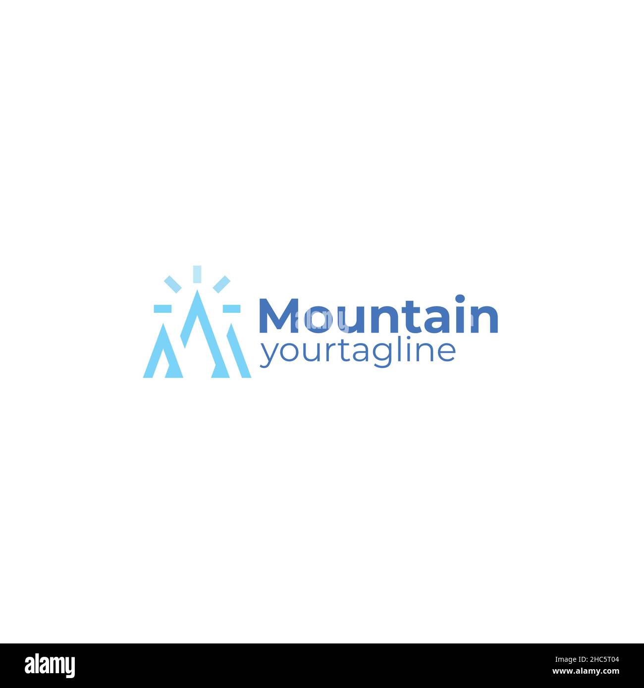 Modern flat simple design MOUNTAIN logo design Stock Vector