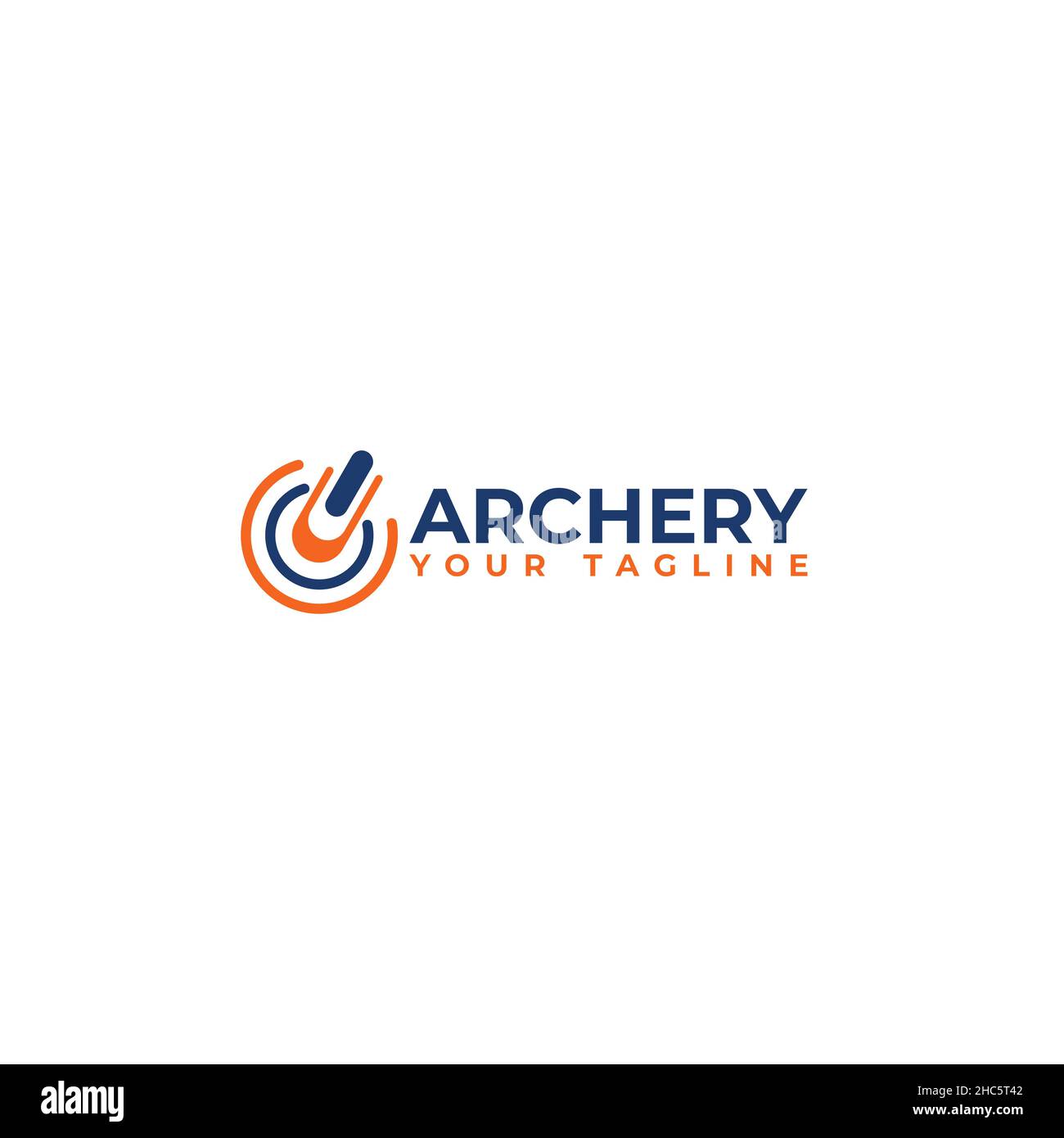 Modern flat simple design ARCHERY logo design Stock Vector