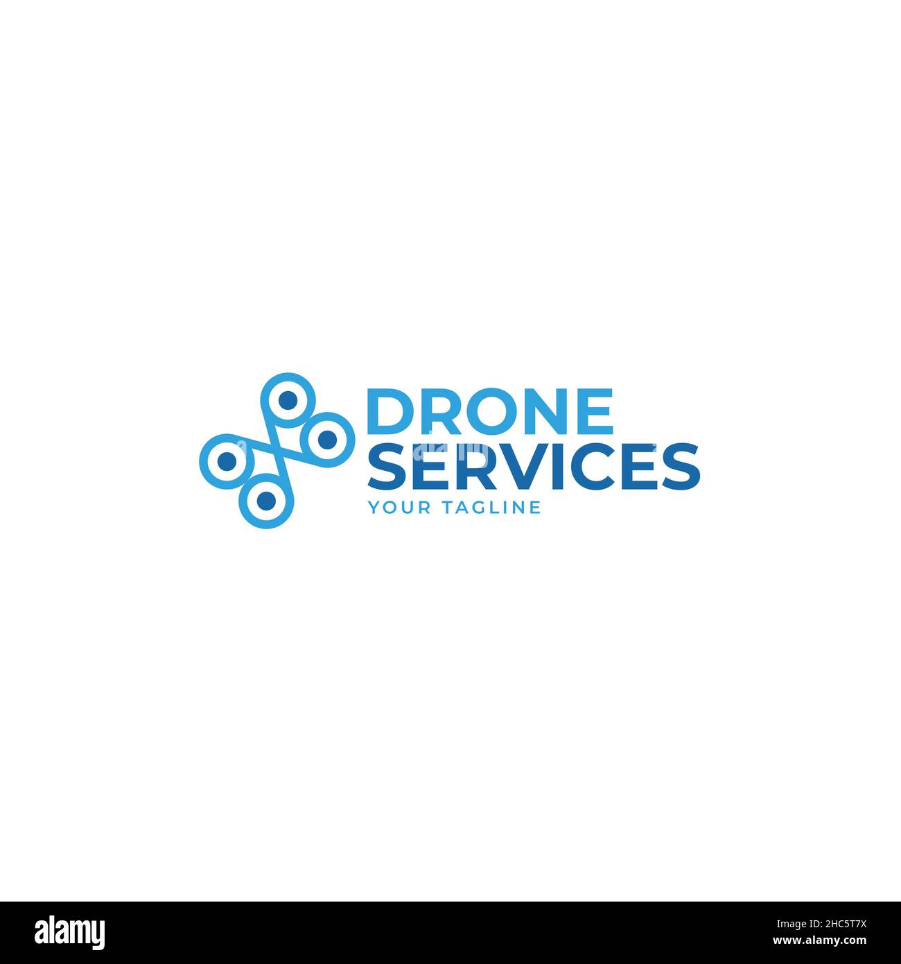 Modern flat design DRONE SERVICES logo design Stock Vector