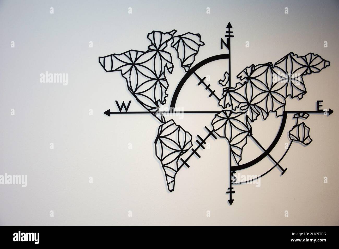 An illustration of the world map with directions Stock Photo - Alamy