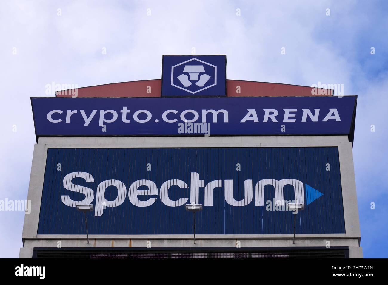 Crypto com arena signage seen on staples center marquee sign hi-res stock  photography and images - Alamy