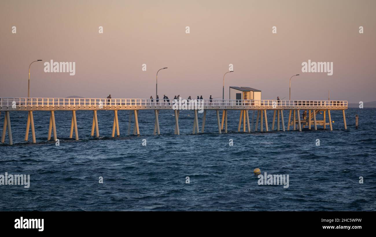 Sunset Fishing at the Tanker Jetty in Esperance Western Australia Stock