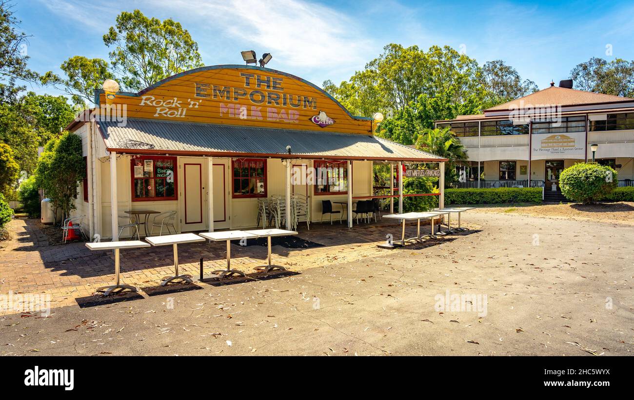 Old Petrie Town, Queensland, Australia - Historical village buildings Stock Photo