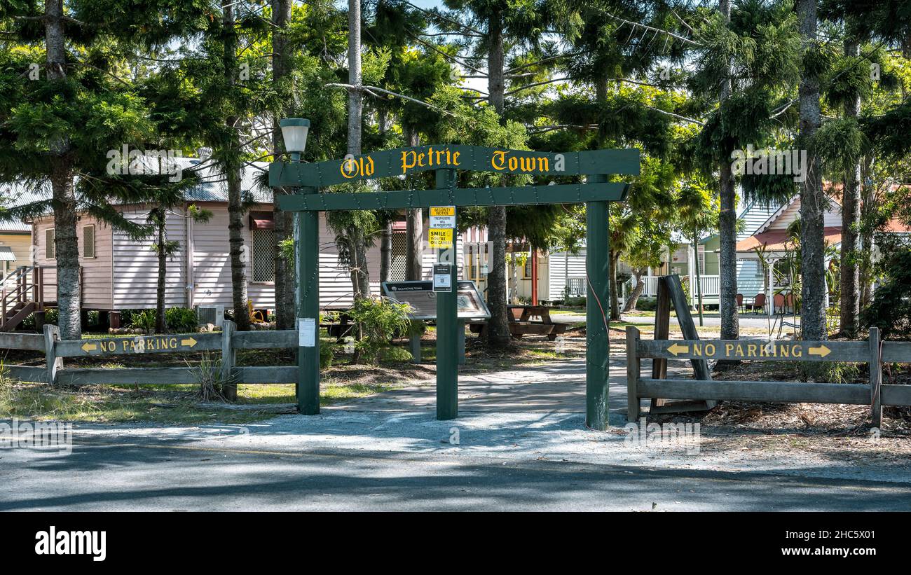 Old Petrie Town, Queensland, Australia - Historical village entrance Stock Photo