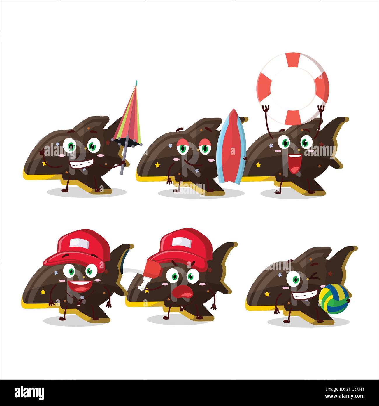 Happy Face plane chocolate gummy candy cartoon character playing on a