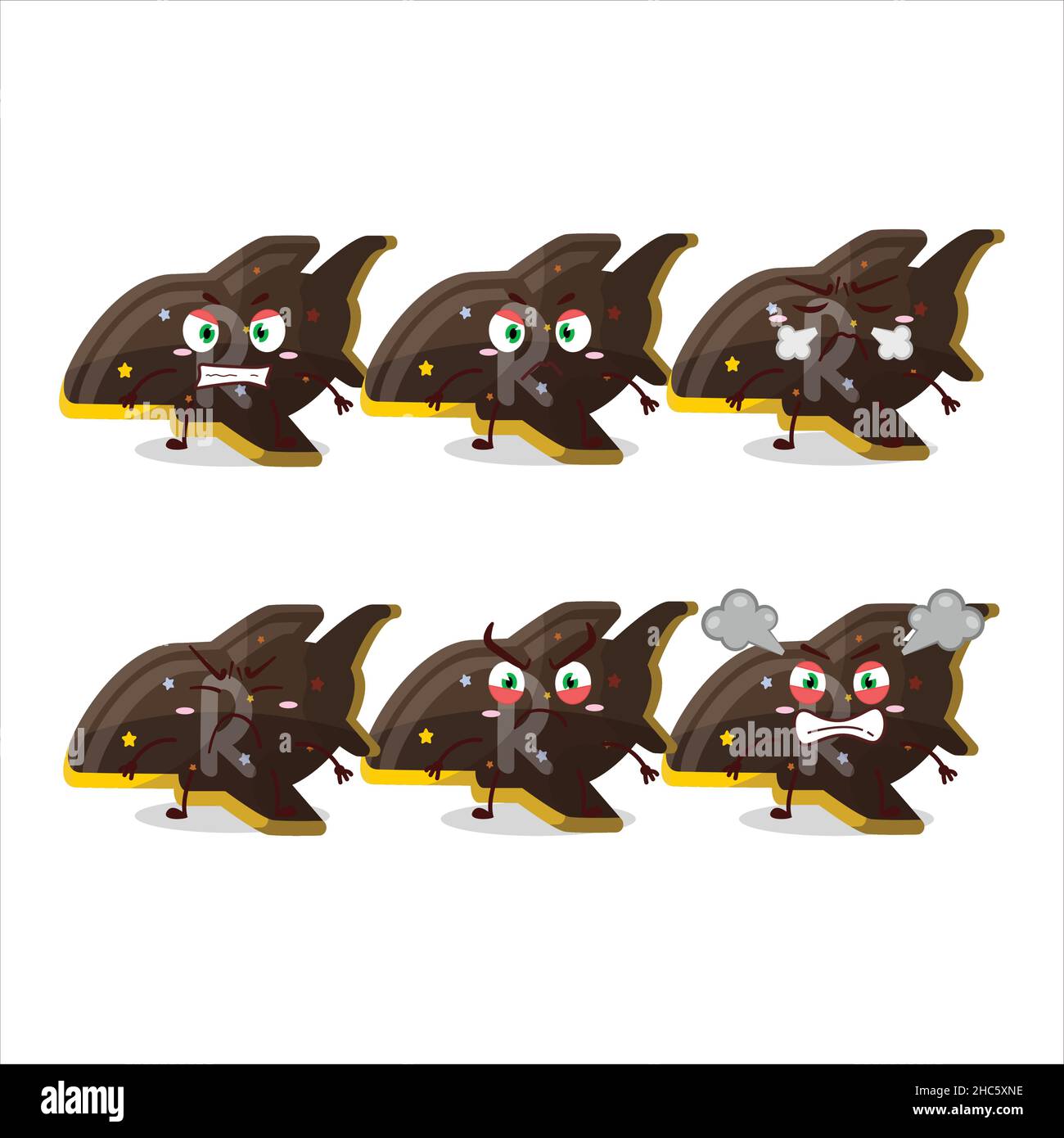 Plane chocolate gummy candy cartoon character with various angry