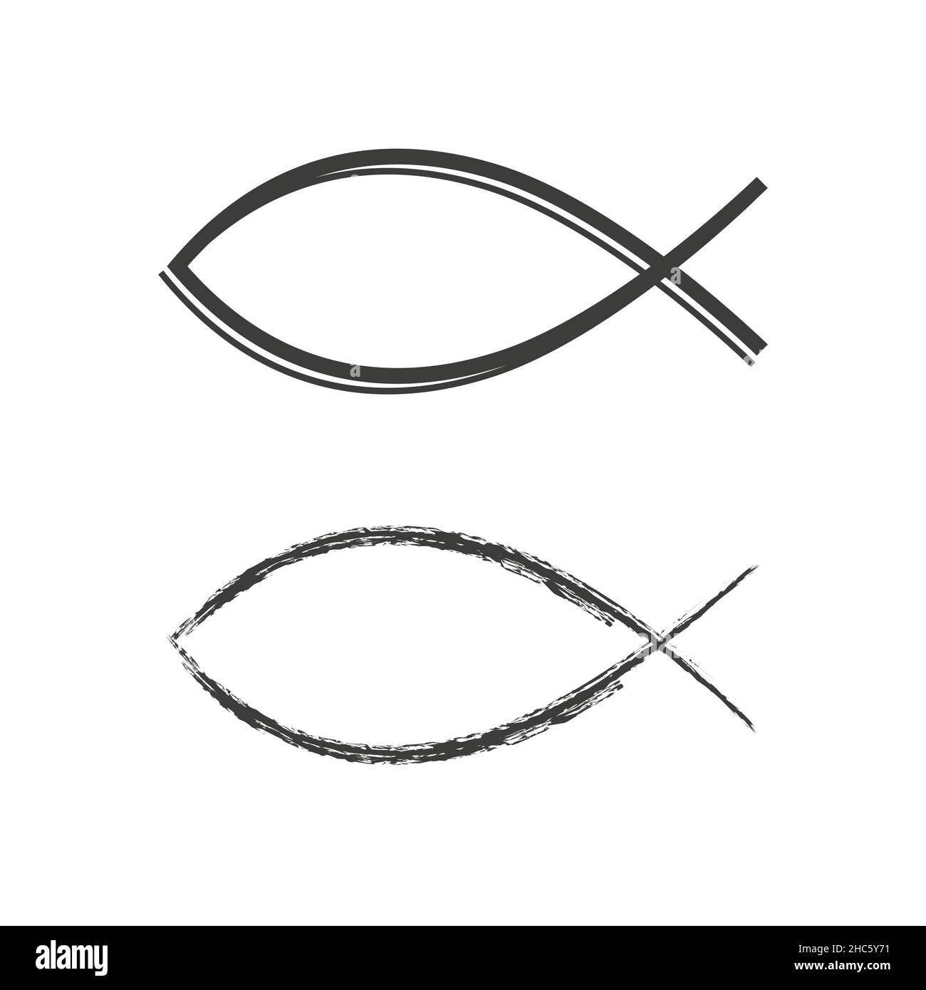 Christian ichthys or ichthus sign. Jesus fish symbol. The secret symbol of the early Christians