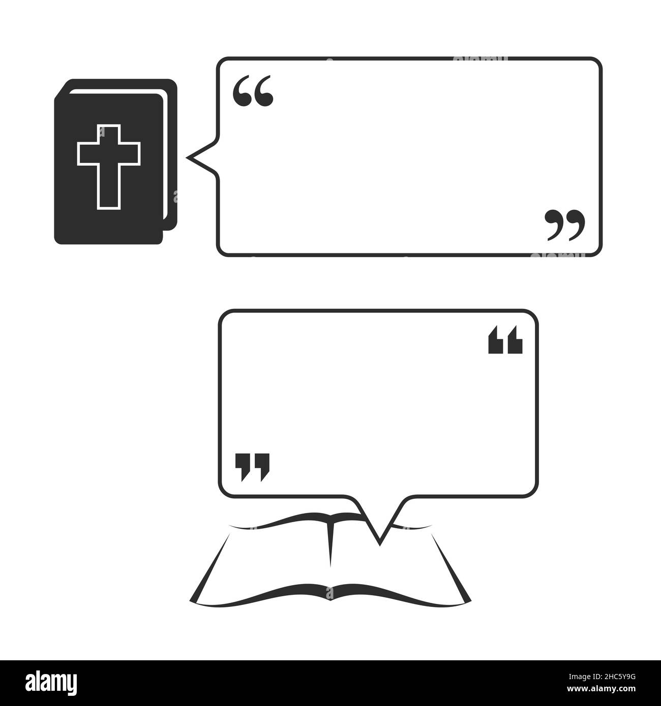 Bible quote icon and frame. Flat isolated Christian vector illustration