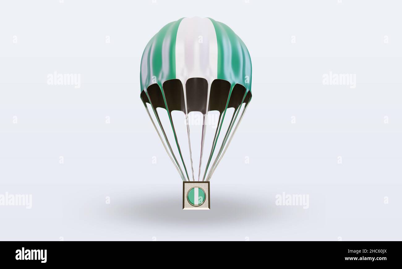 3d parachute Nigeria flag rendering front view Stock Photo Alamy