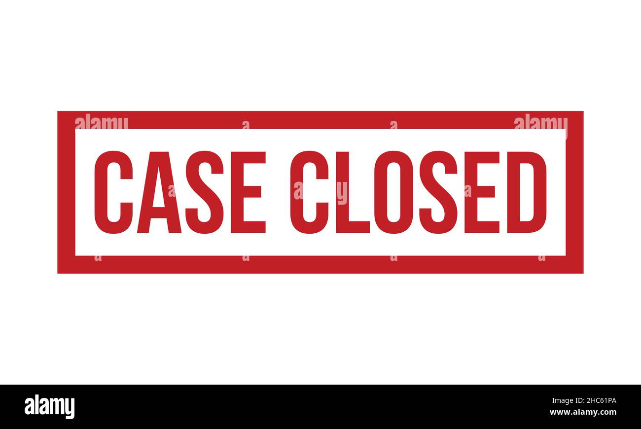Case Closed Rubber Stamp. Red Case Closed Rubber Grunge Stamp Seal