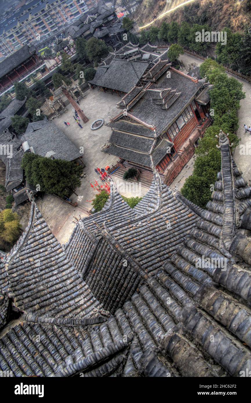 Aerial view of the traditional Chinese house of siheyuan Stock Photo