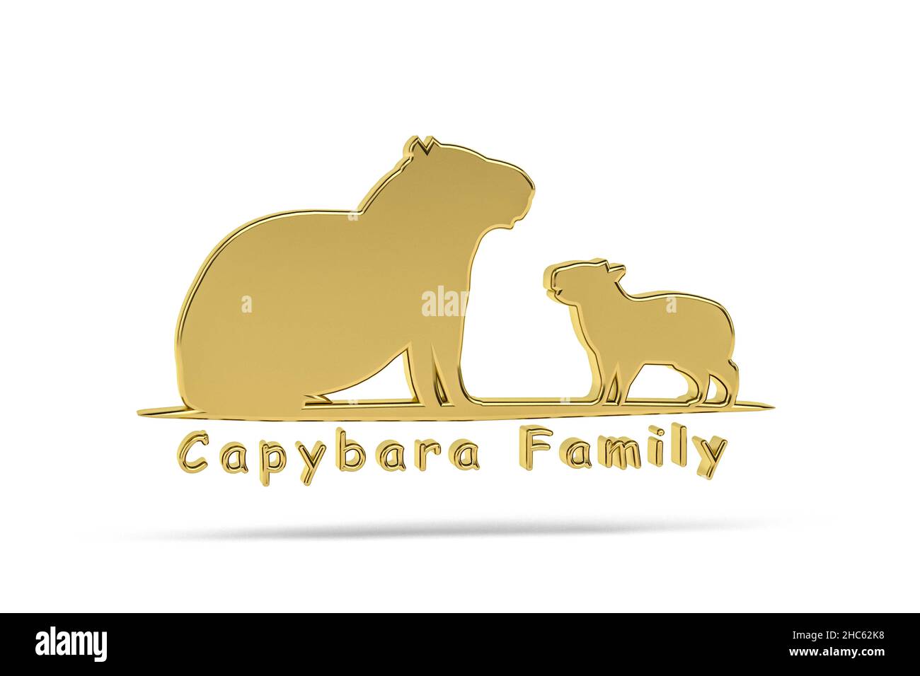Golden 3d capybara icon isolated on white background - 3d render Stock ...
