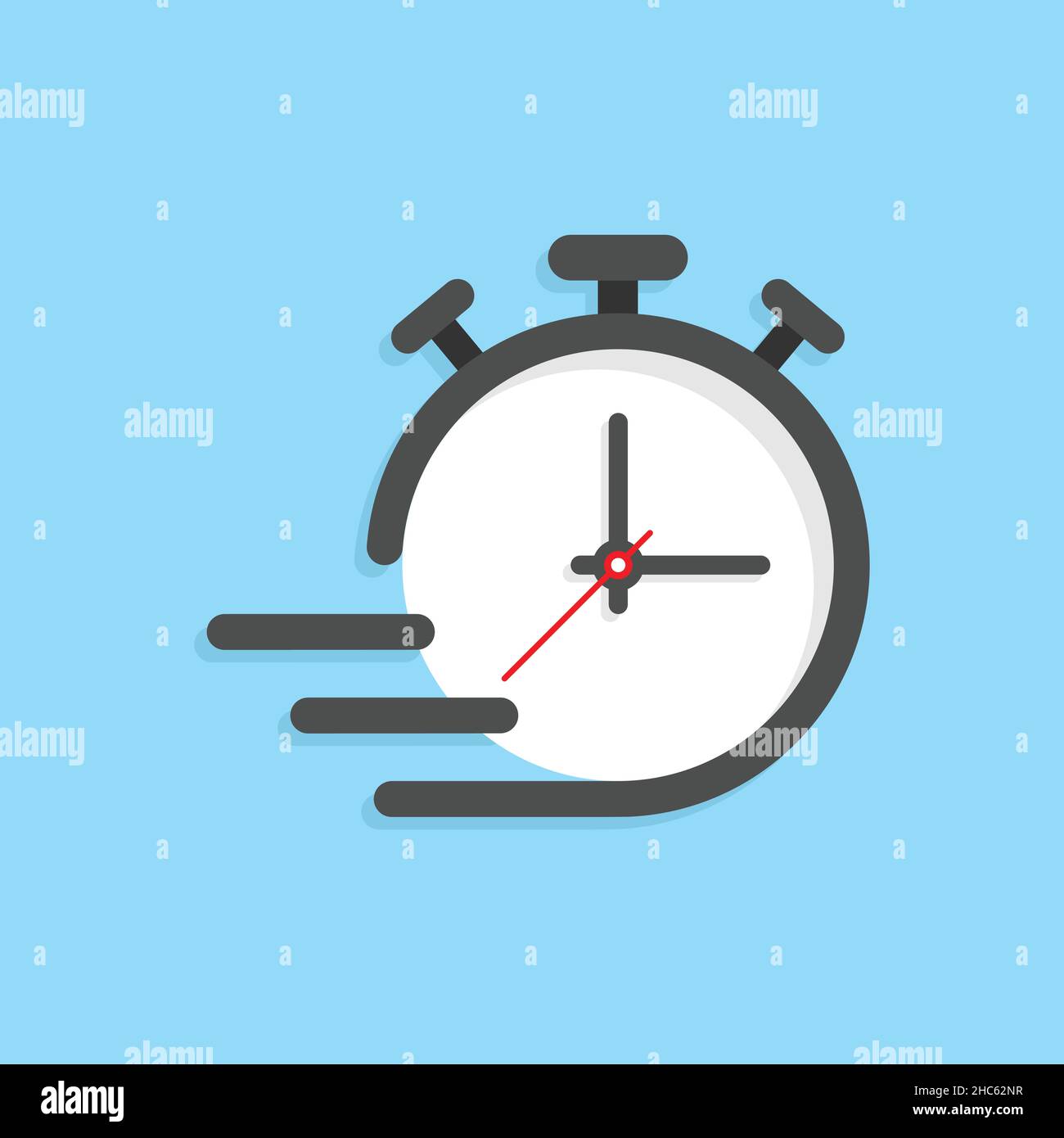 Clock icon in flat style. Time vector illustration on isolated ...