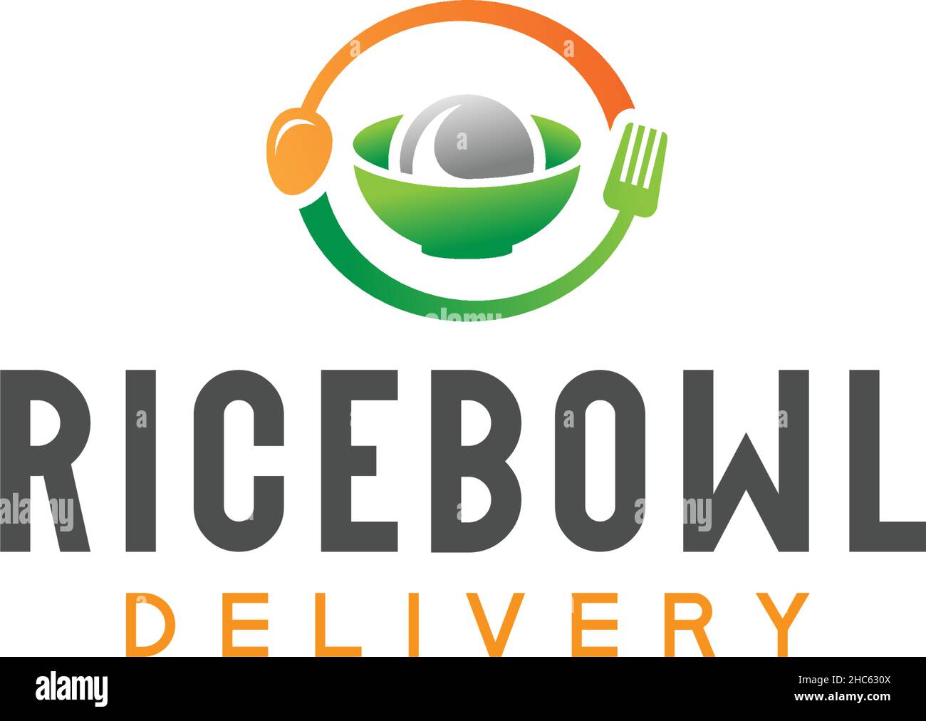 Modern colorful RICEBOWL delivery logo design Stock Vector Image & Art