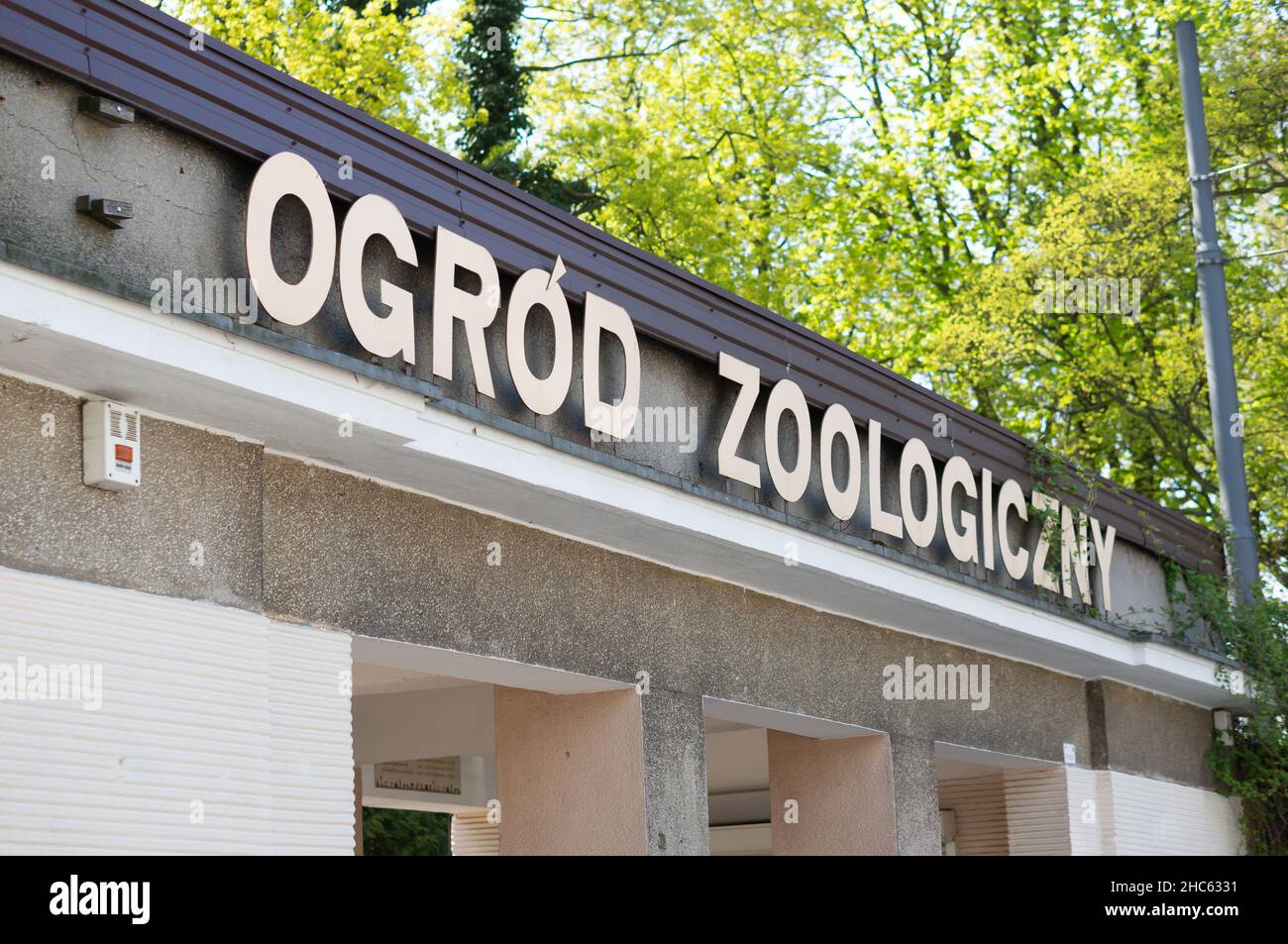 Front entrance of the old zoo in the city center, Poznan, Poland Stock