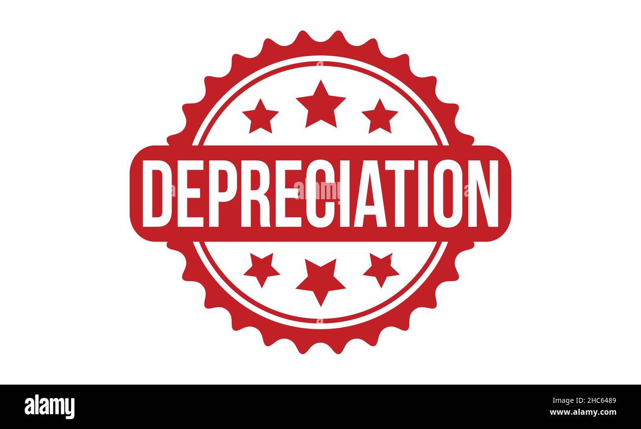 Depreciation Rubber Stamp. Red Depreciation Rubber Grunge Stamp Seal