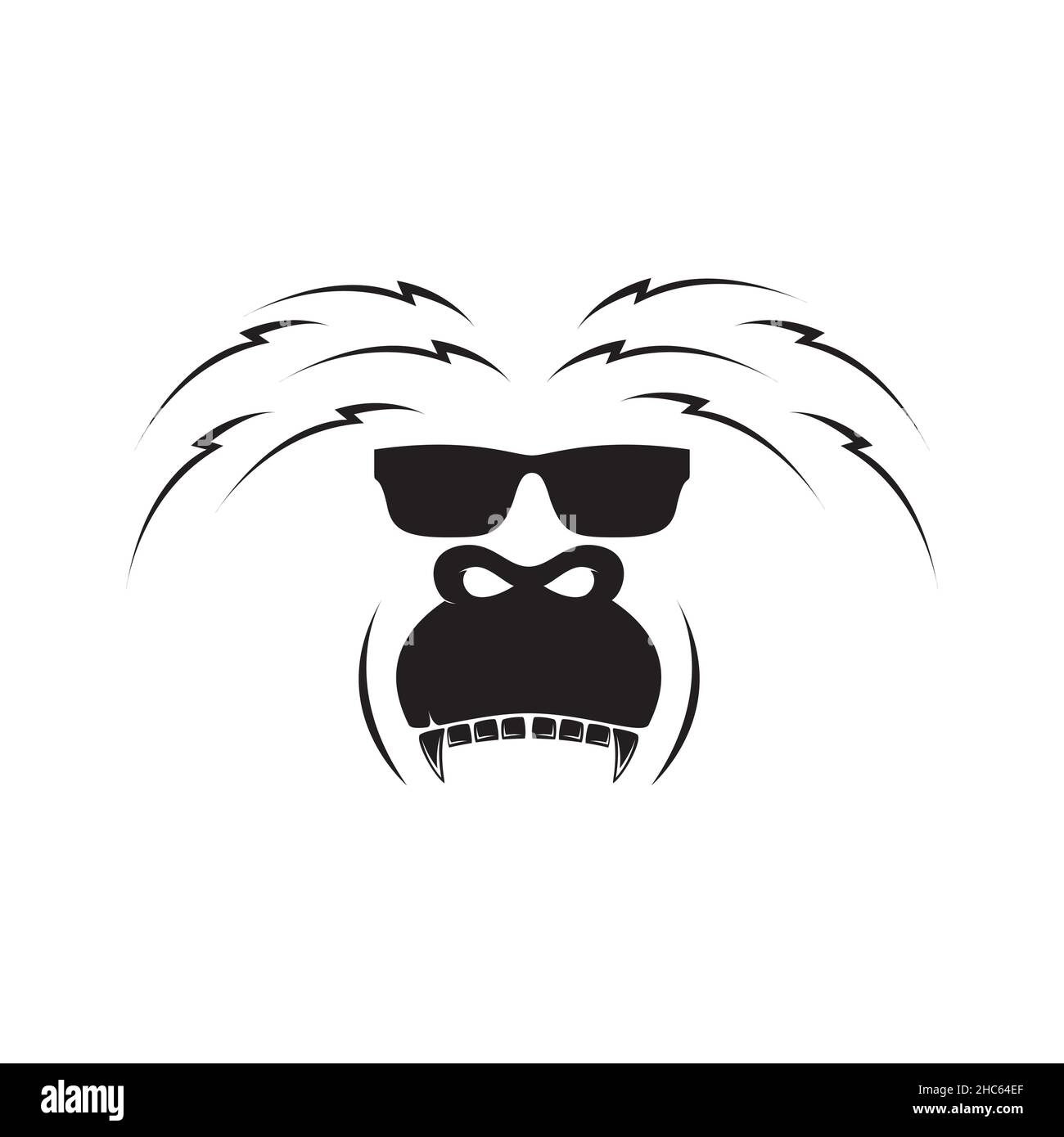 tailed macaque with sunglasses logo design vector graphic symbol icon sign illustration creative idea Stock Vector
