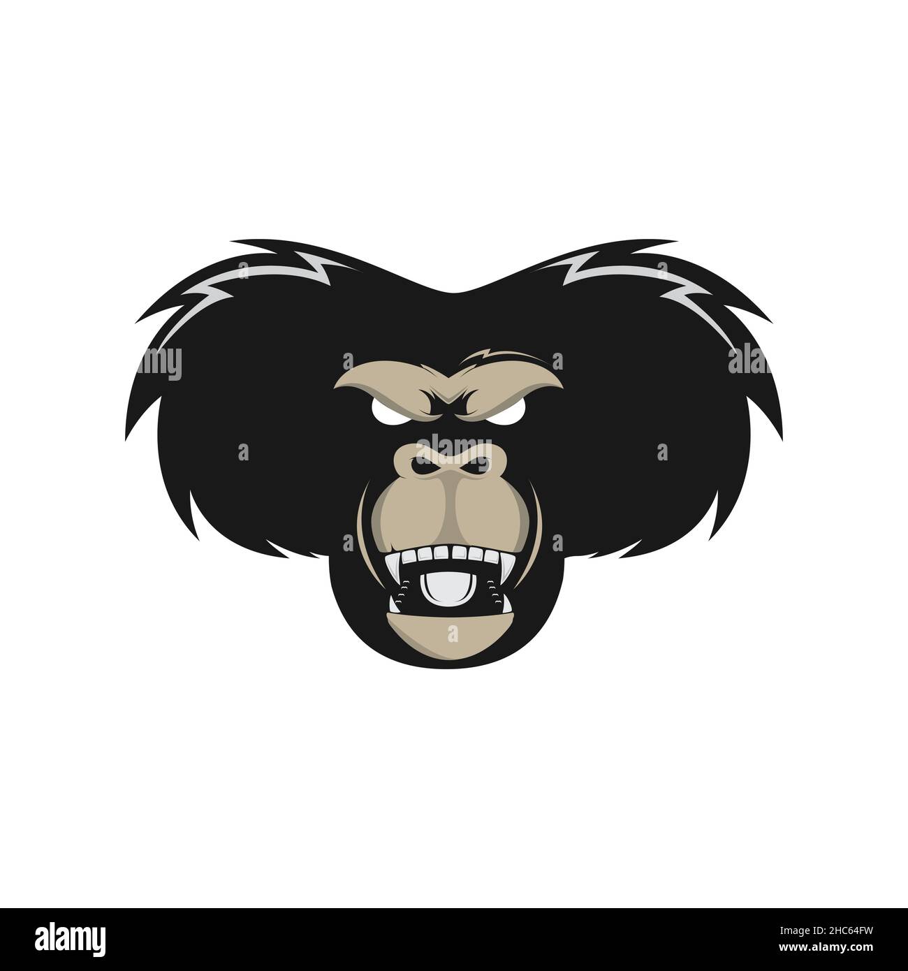 tailed macaque scare logo design vector graphic symbol icon sign illustration creative idea Stock Vector