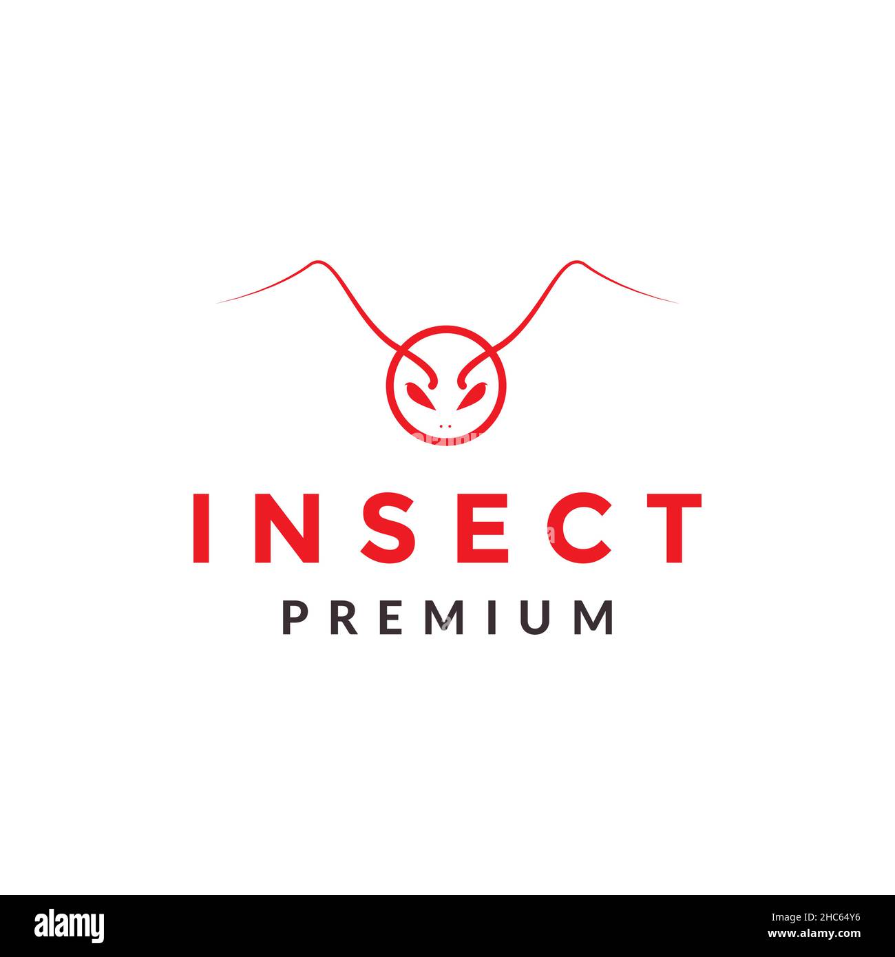 face line red ant antenna logo design vector graphic symbol icon sign