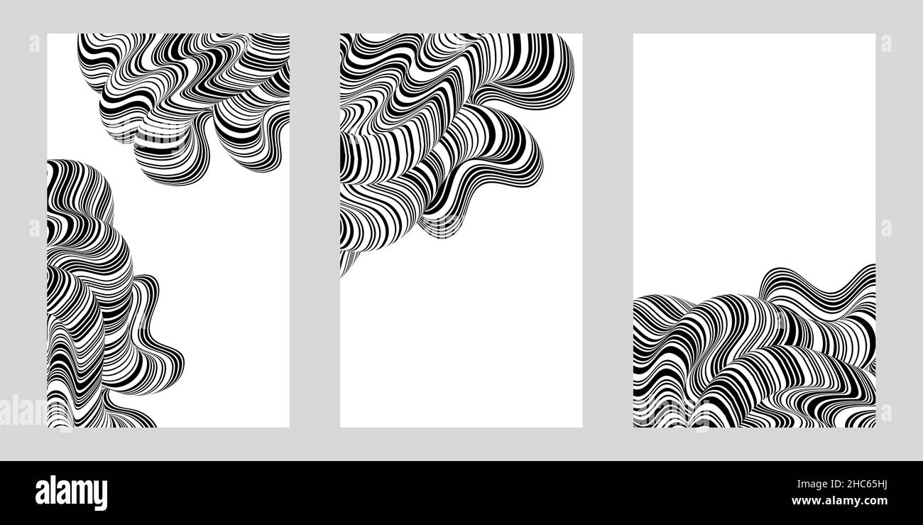 Abstract Background distorted lines liquid shape. Psychedelic stripes ...