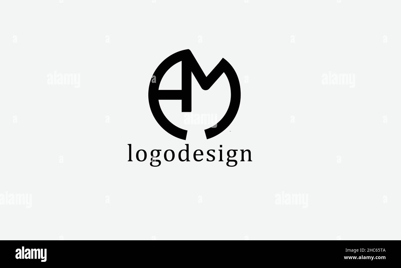 AM MA A M vector logo design template Stock Vector