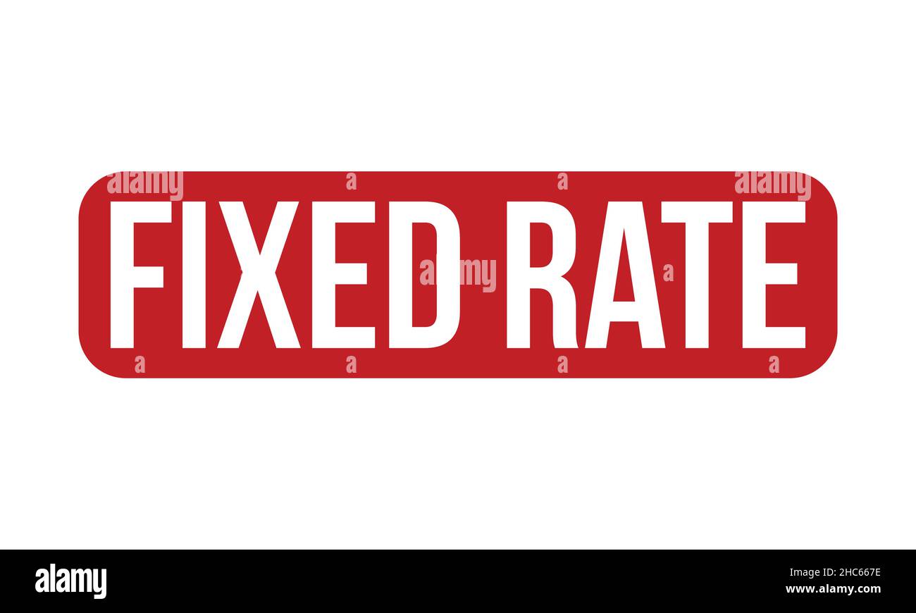 Fixed Rate Rubber Stamp. Red Fixed Rate Rubber Grunge Stamp Seal Vector