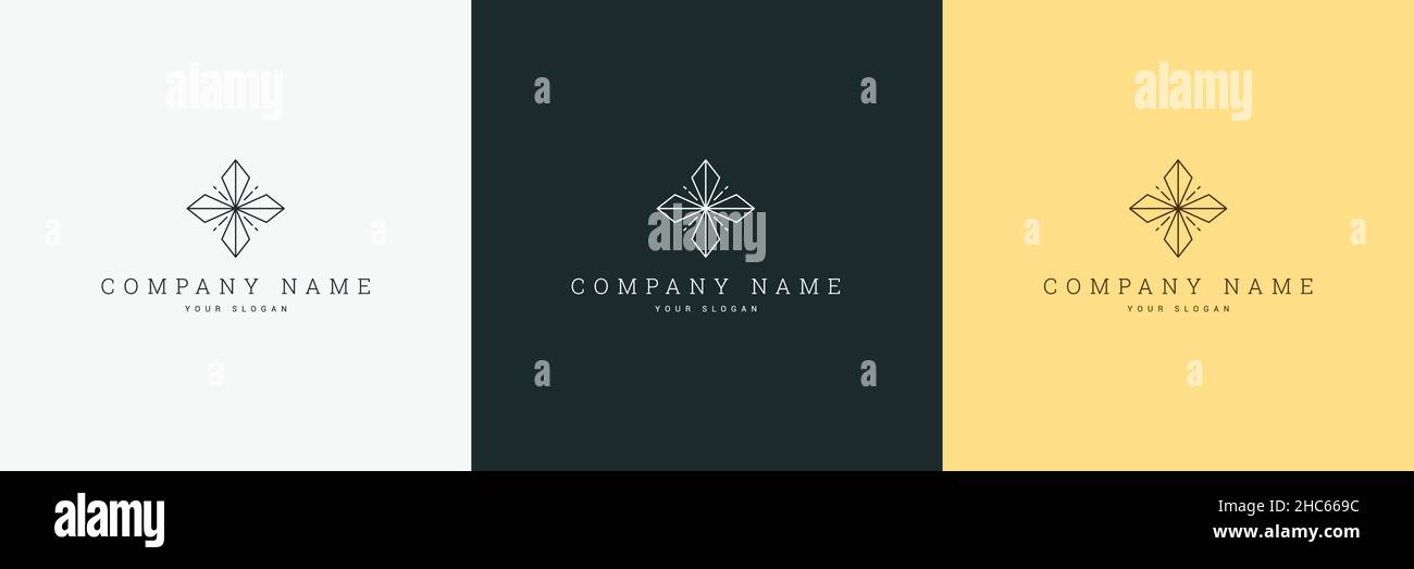 minimal logo template and line art symbol and icon Stock Vector Image ...