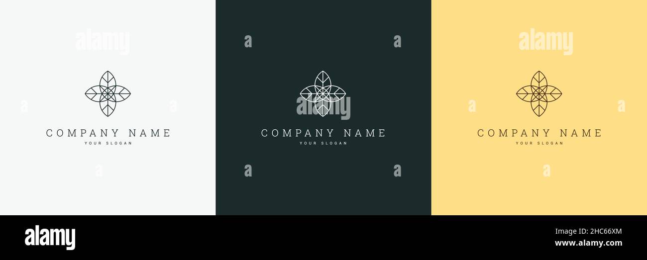 minimal logo template and line art symbol and icon Stock Vector Image ...