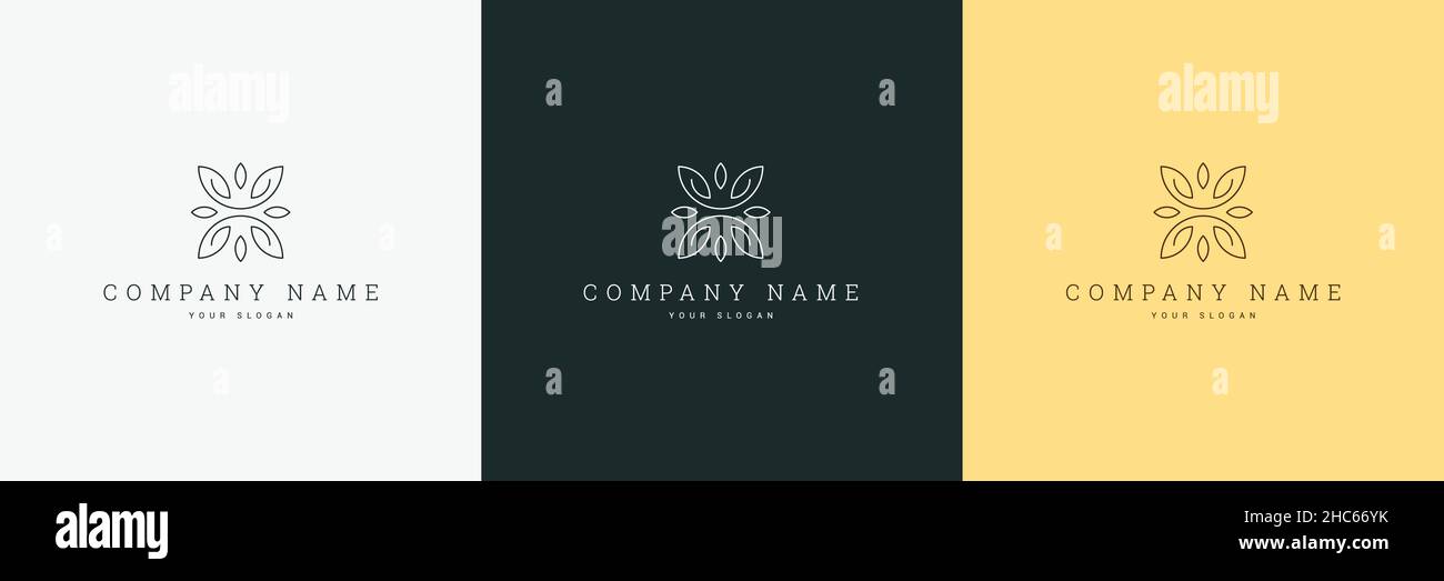 minimal logo template and line art symbol and icon Stock Vector Image ...