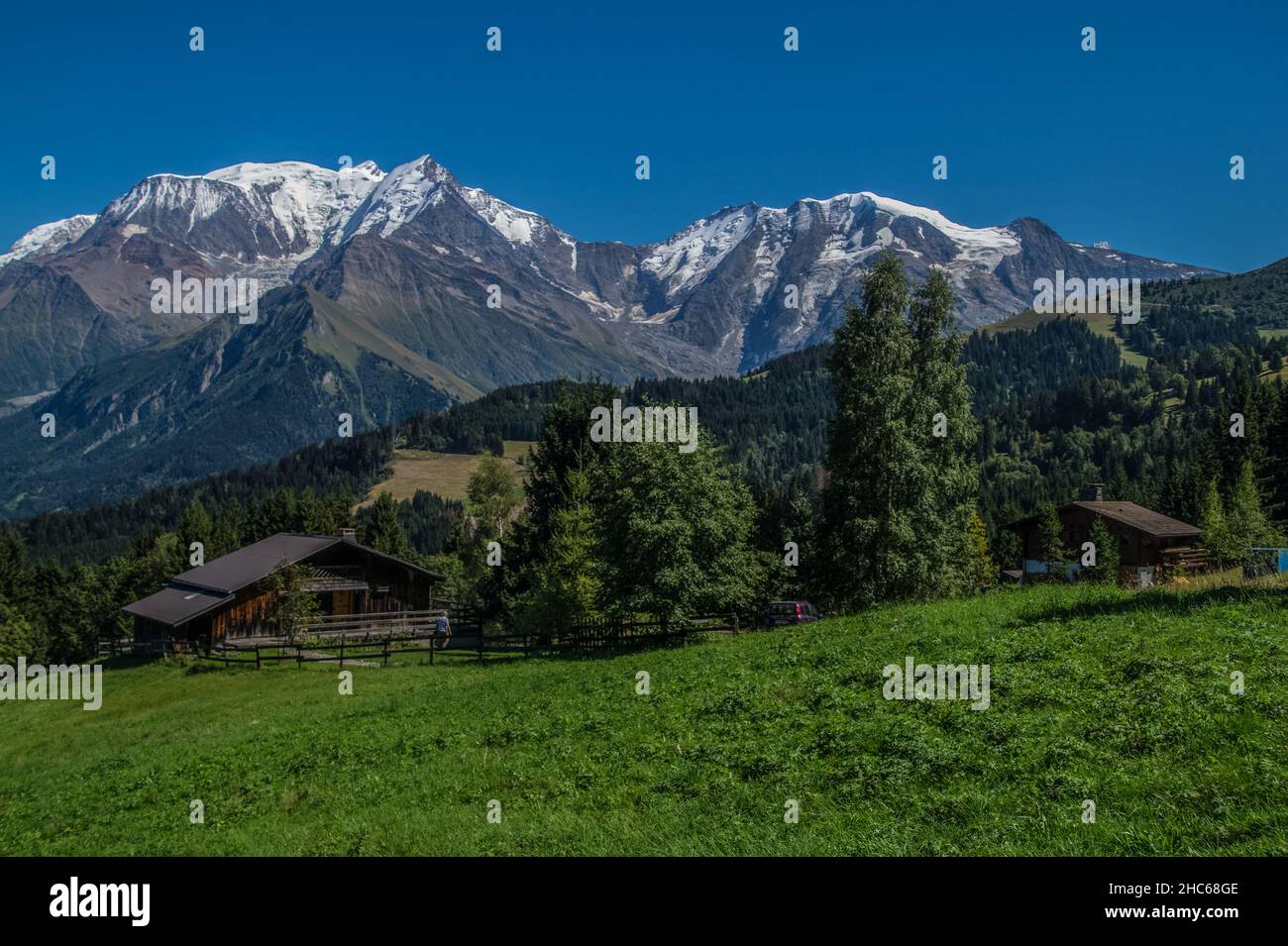 massif du mont blanc vue des communialles,saint gervais,hautz savoie,france Stock Photo