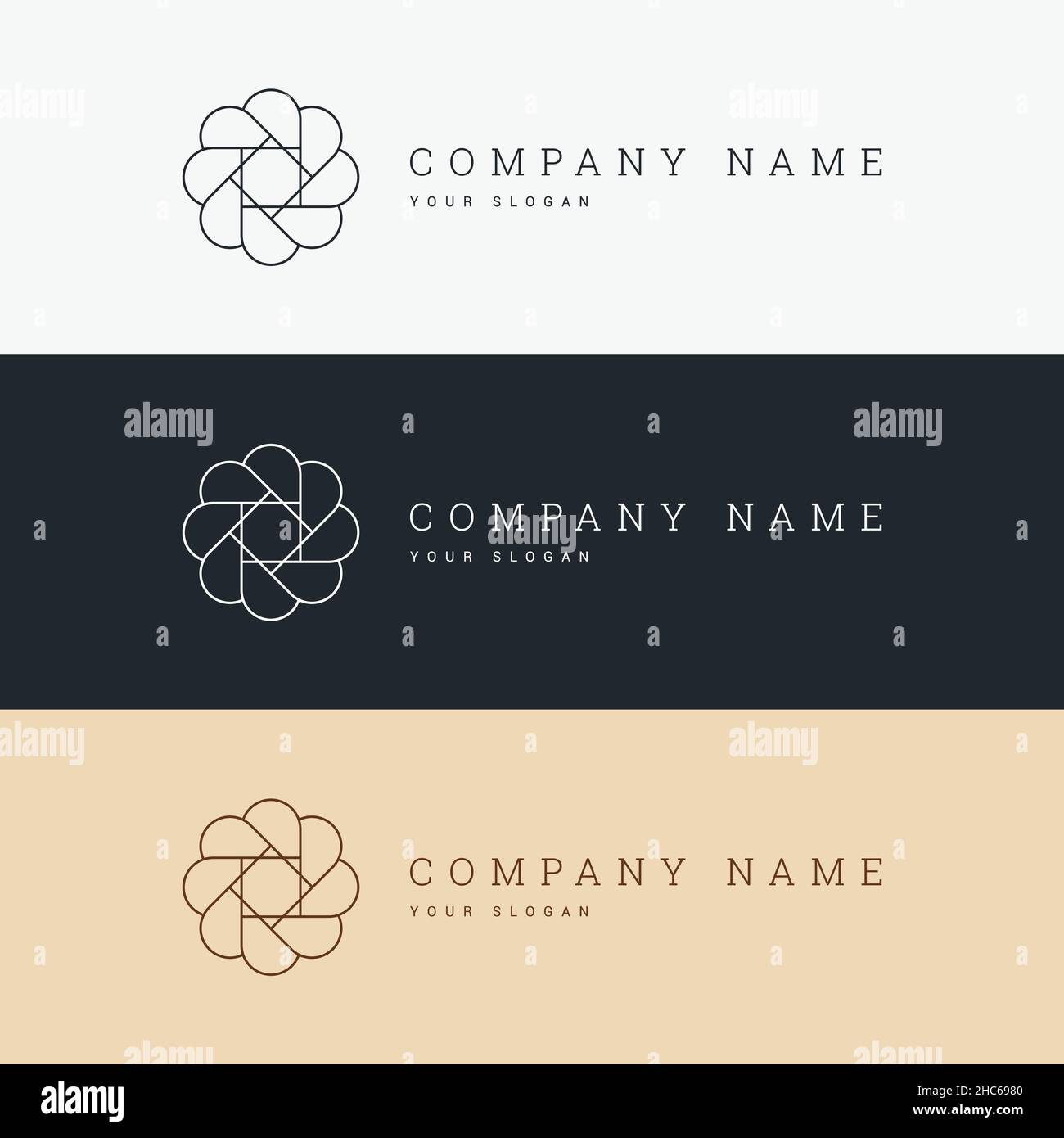 minimal elegant logo template and line art icon Stock Vector Image ...