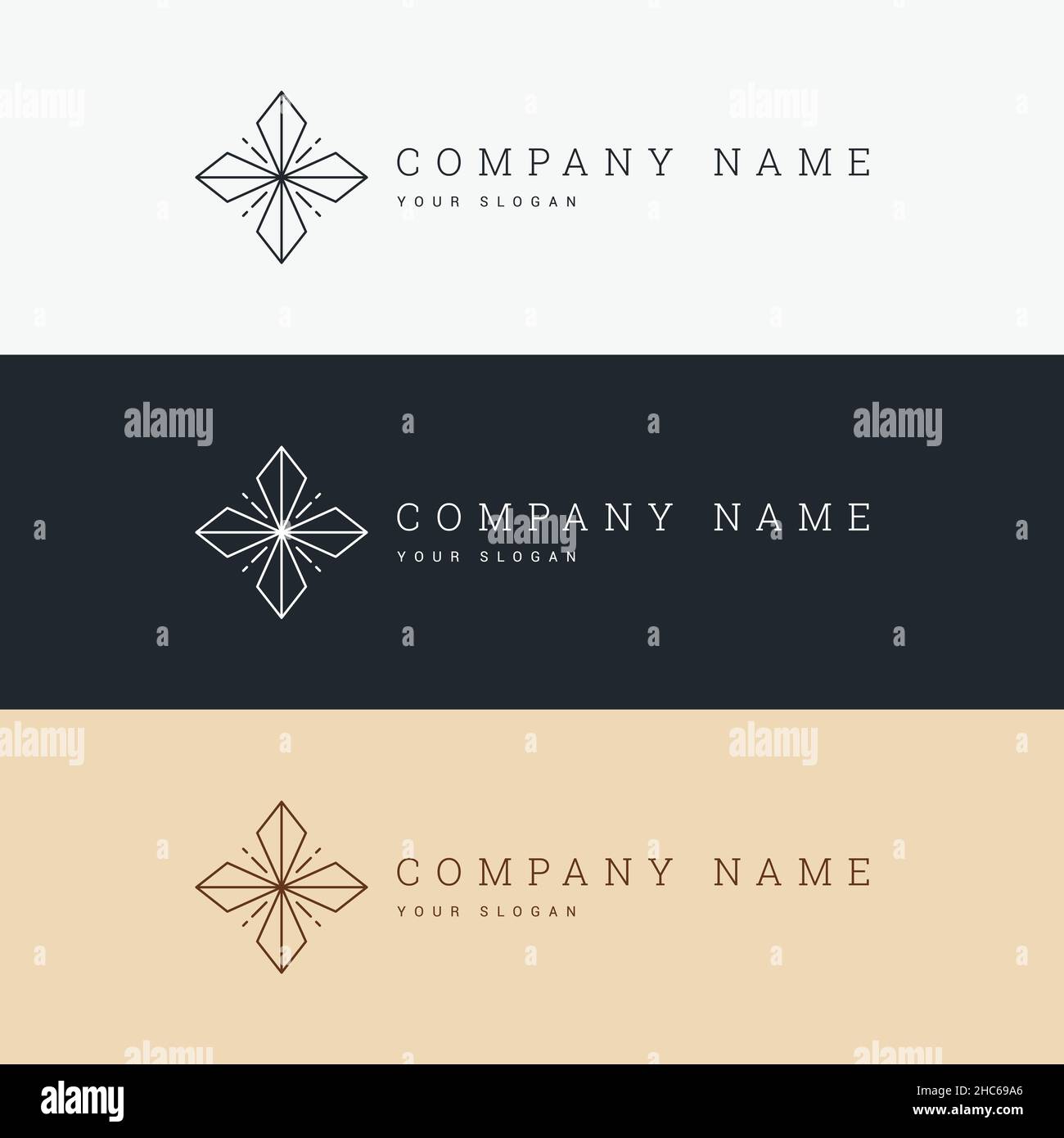 minimal elegant logo template and line art icon Stock Vector Image ...
