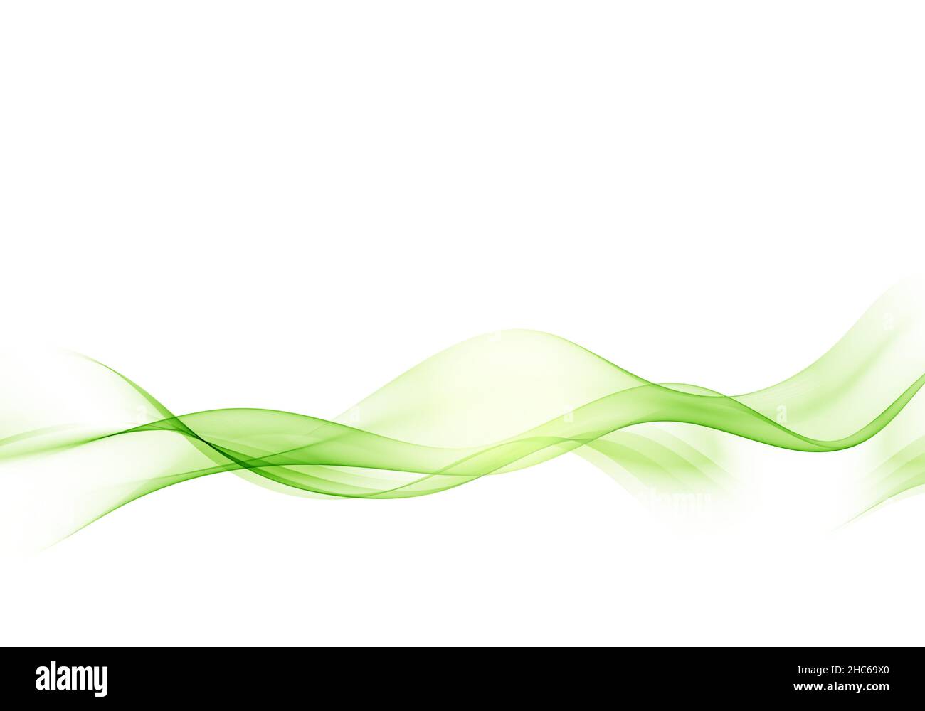 Abstract vector background, green waved lines. Transparent wave Stock ...