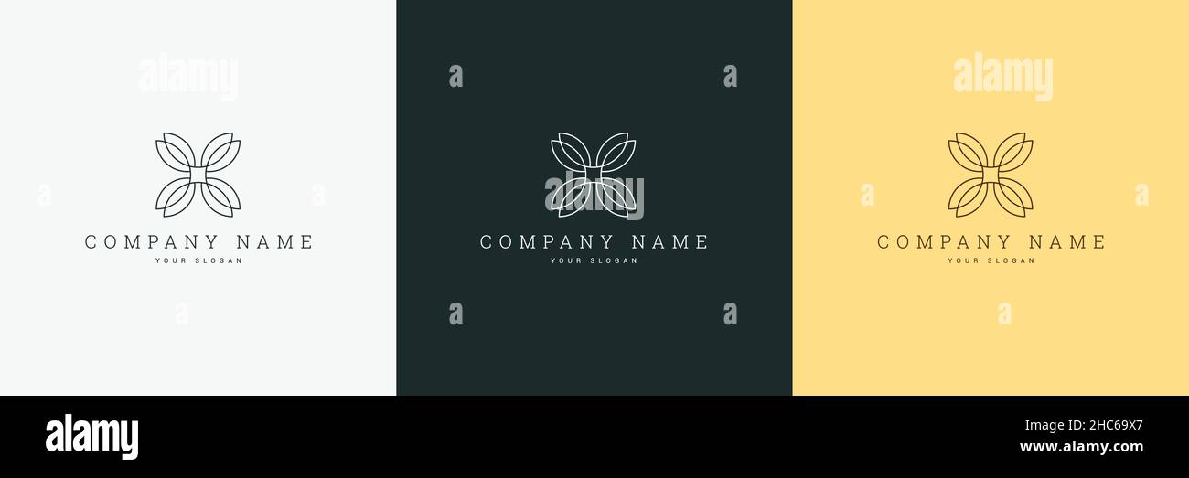 minimal logo template and line art symbol and icon Stock Vector Image ...