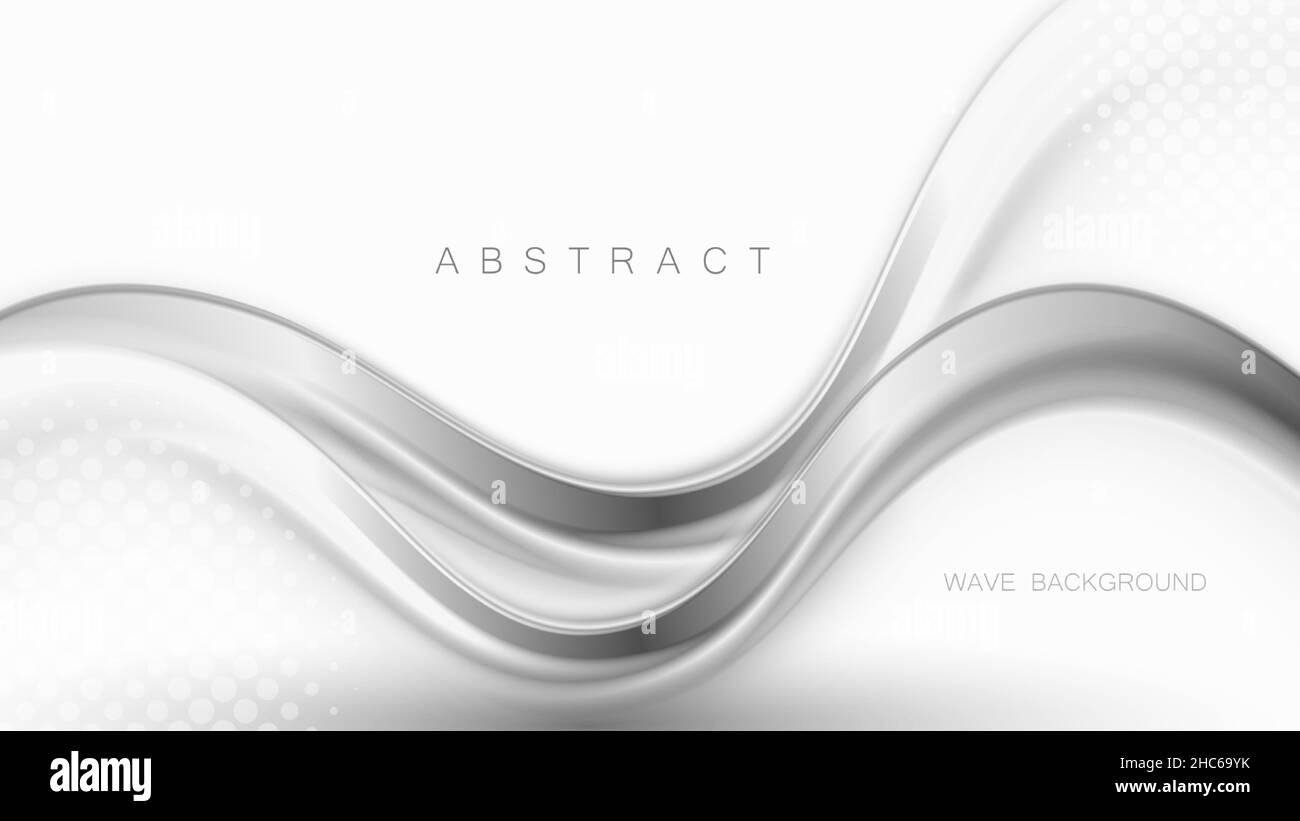 Abstract vector gray wave background or pattern with flowing lines