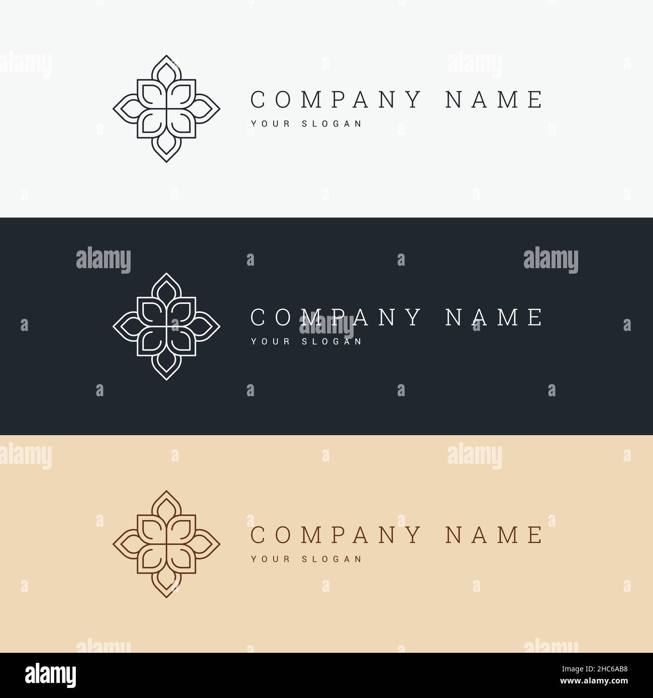 minimal elegant logo template and line art icon Stock Vector Image ...