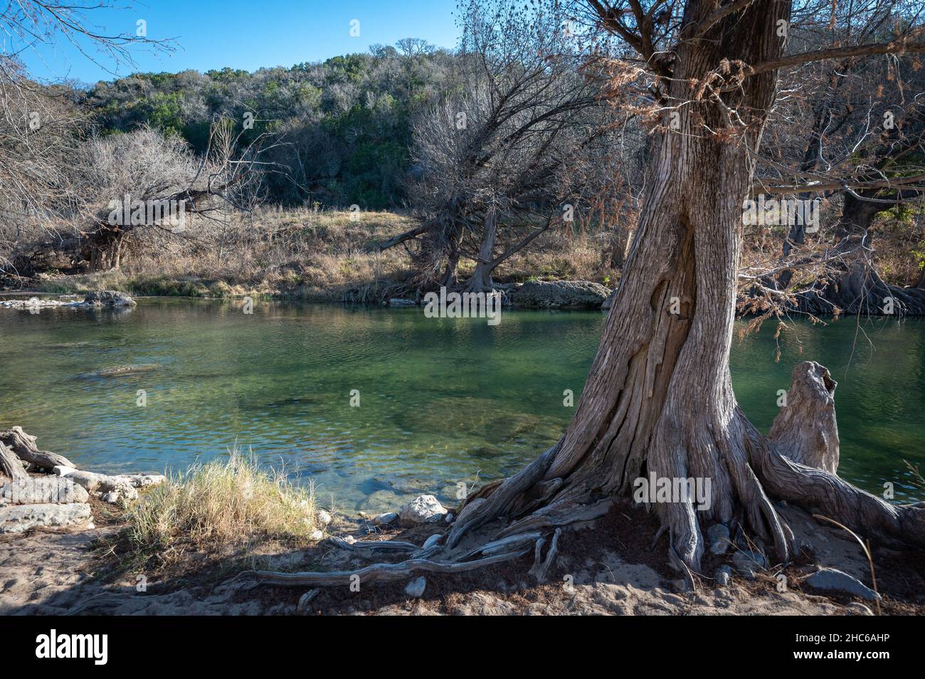 Johnson City, Texas, USA. 24 December, 2021. Warm weather at Pedernales